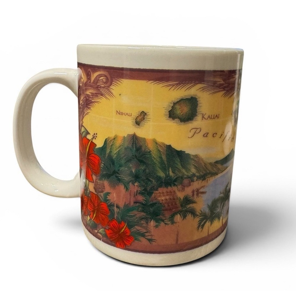 Island Chain Hawaii Islands Map Coffee Mug Cup Tropical Beach‎ 3.75"